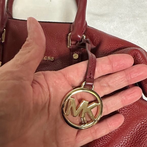 Michael Kors Burgundy pebbled Leather Satchel - Crossbody - Picture 11 of 16